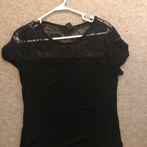 Black lacy top